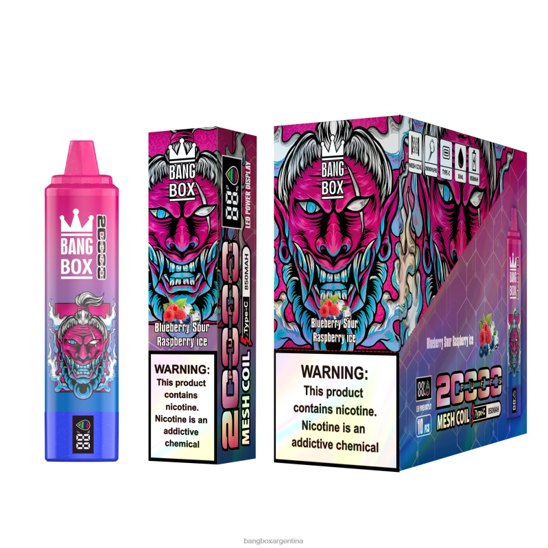 Bang Box Precio 42VDP55 arándano frambuesa agria hielo | Bang Box Pantalla inteligente de 20000 inhalaciones