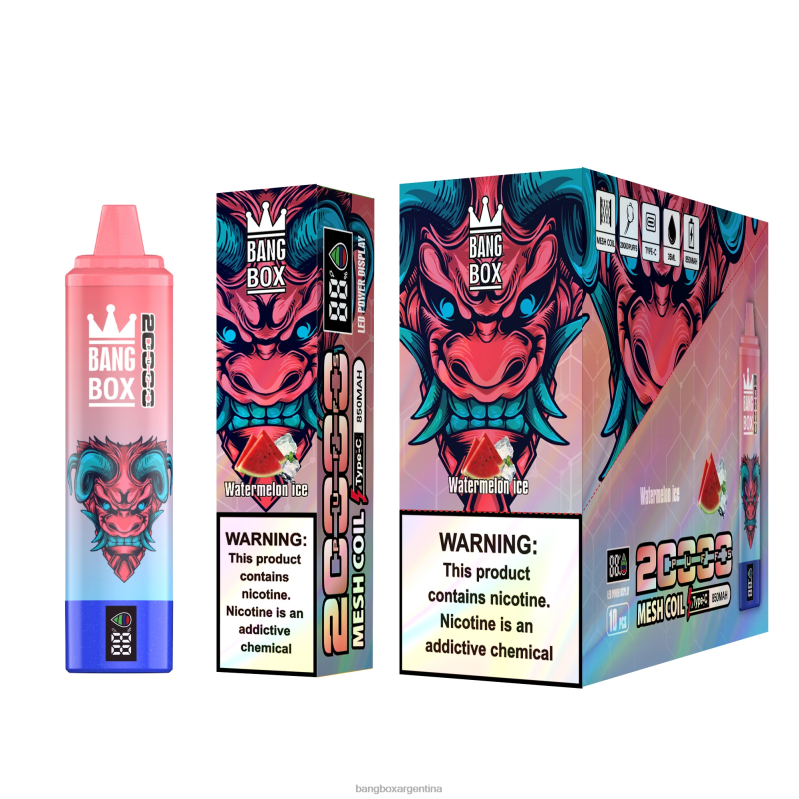 Bang Box Puffs 42VDP56 hielo de sandia | Bang Box Pantalla inteligente de 20000 inhalaciones