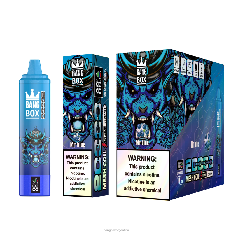 Bang Box Puffs 42VDP60 señor azul | Bang Box Pantalla inteligente de 20000 inhalaciones