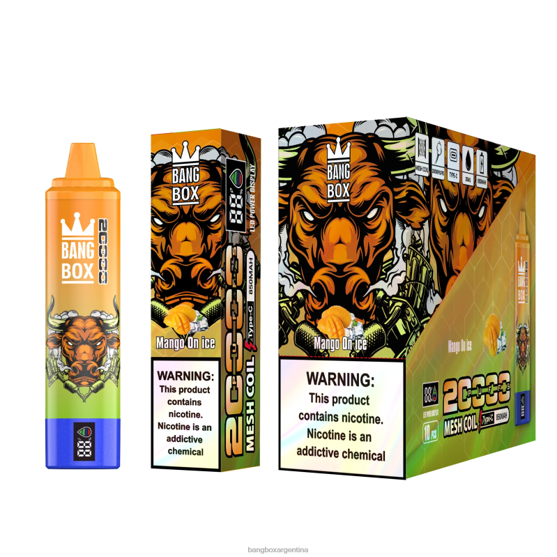 Bang Box Vape 42VDP54 mango en hielo | Bang Box Pantalla inteligente de 20000 inhalaciones