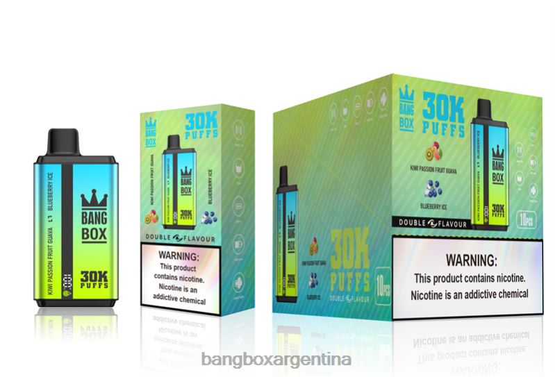 Bang Box Argentina 42VDP65 kiwi, maracuyá, guayaba y helado de arándanos | Bang Box 30000 inhalaciones de dos sabores.