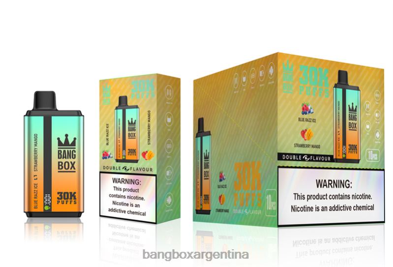 Bang Box Argentina 42VDP73 hielo blue razz y mango fresa | Bang Box 30000 inhalaciones de dos sabores.