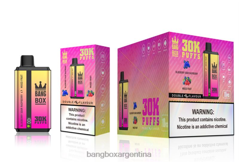 Bang Box Vape 42VDP66 arándanos, frambuesa ácida y frutas mixtas | Bang Box 30000 inhalaciones de dos sabores.