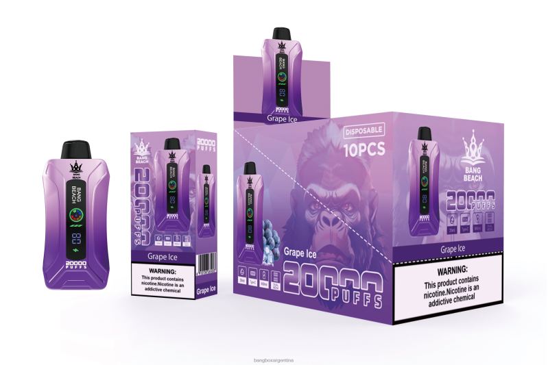 Bang Box Vape 42VDP10 hielo de uva | Bang Beach vape elegante de la pantalla de 20000 soplos