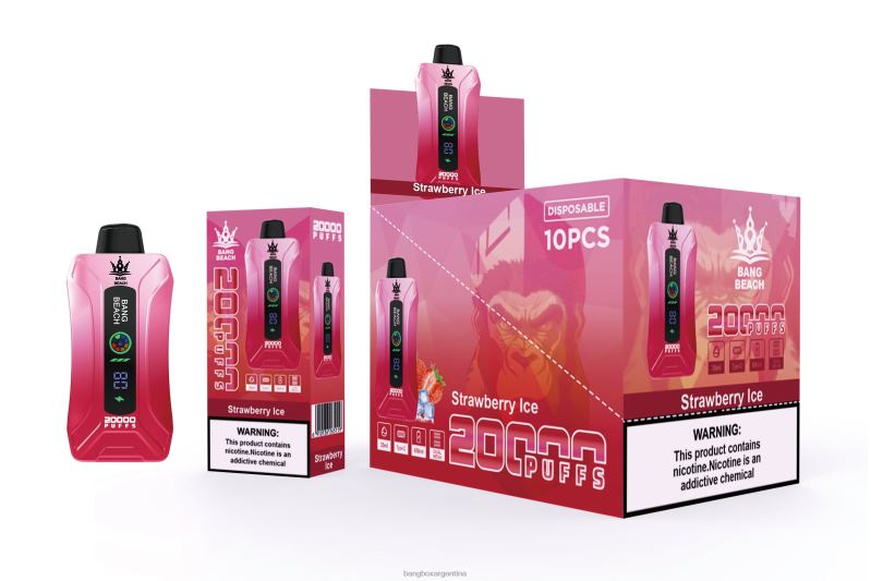 Bang Box Vape 42VDP6 hielo de fresa | Bang Beach vape elegante de la pantalla de 20000 soplos