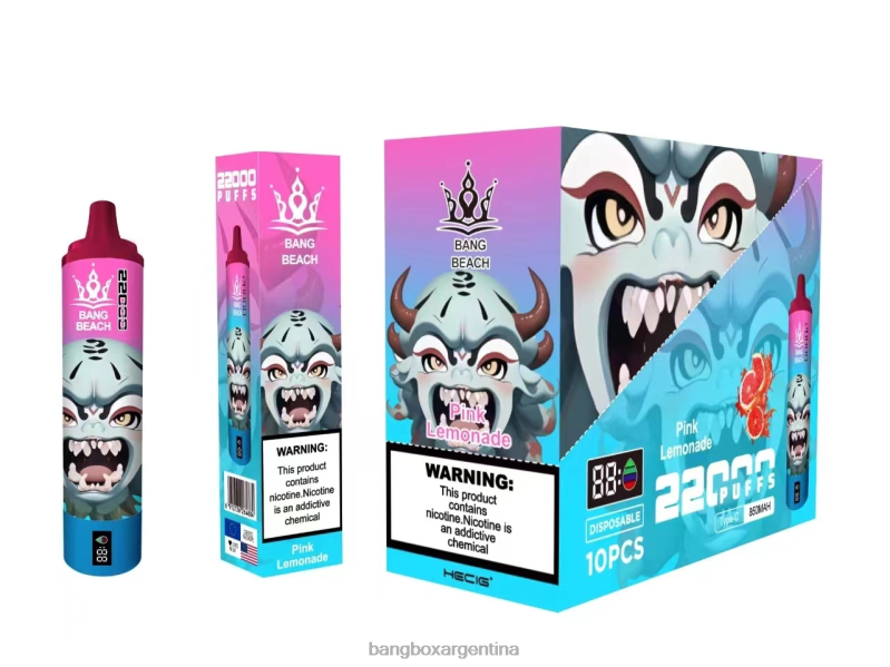 Bang Box Precio 42VDP15 limonada rosa | Bang Beach Pantalla inteligente de 22000 inhalaciones.