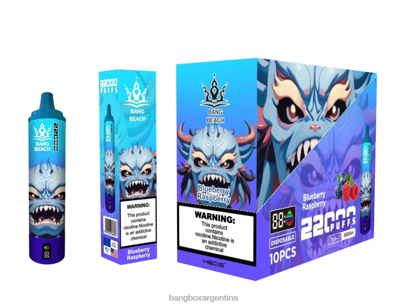 Bang Box Vape 42VDP14 frambuesa arándano | Bang Beach Pantalla inteligente de 22000 inhalaciones.
